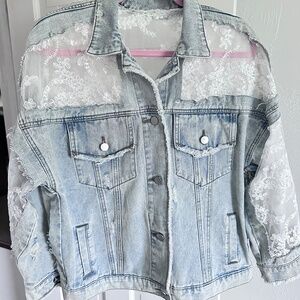 Denim and lace jacket